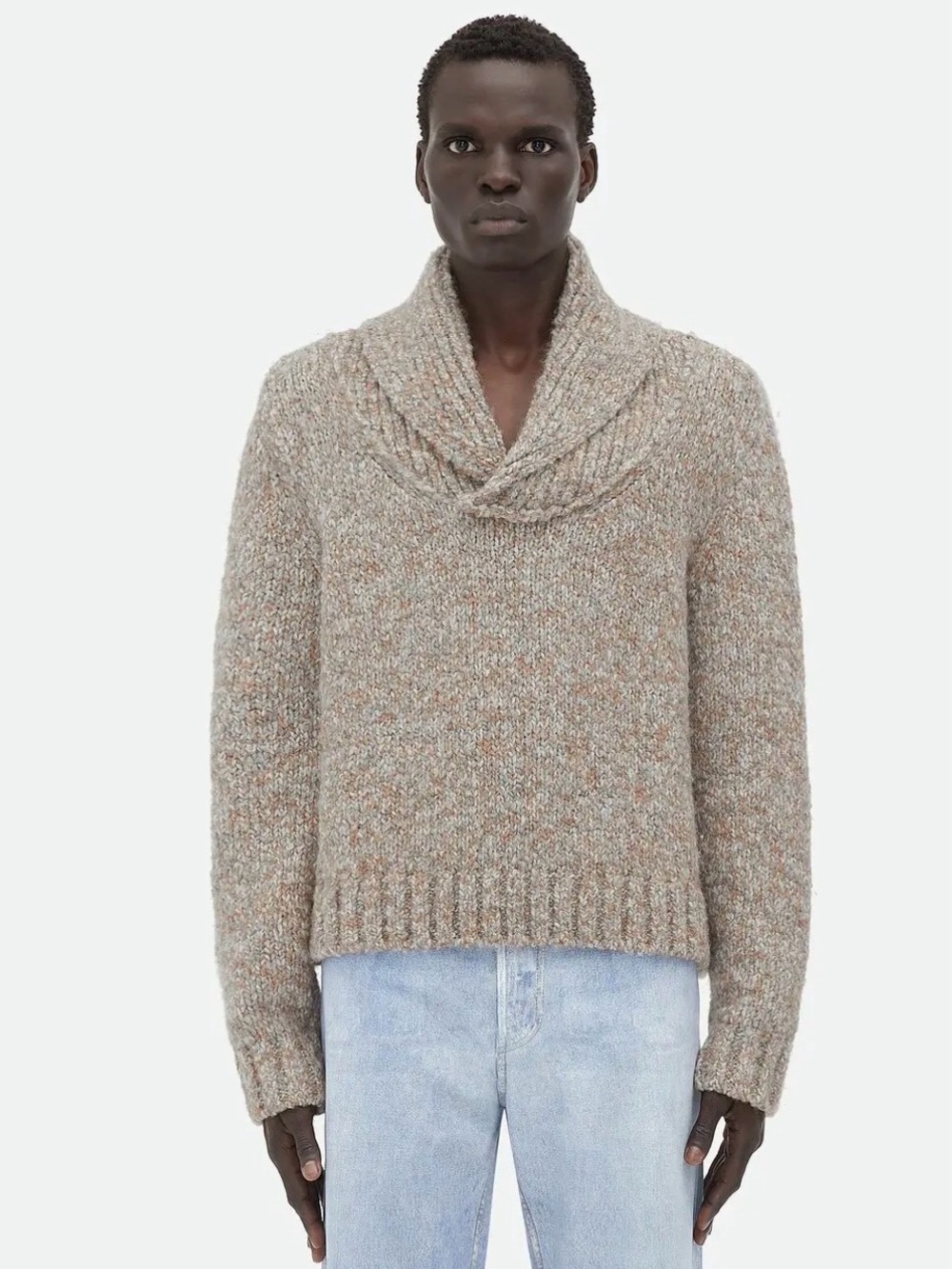 Bottega Veneta Made in Italy Shawl-Neck Alpaca-Blend Sweater